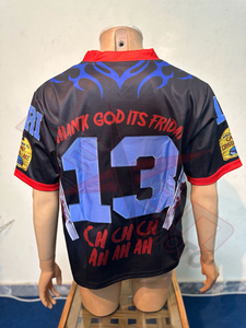 Maillot de football unisexe sublimé Camp Crystal Lake, col en V, manches courtes, maille respirante, grande taille, écologique, séchage rapide, adulte - Product Image 5