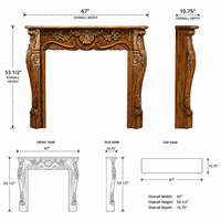 Cheminée en bois massif sculptée à la main, cadre décoratif sur mesure pour salon, rénovation de la maison