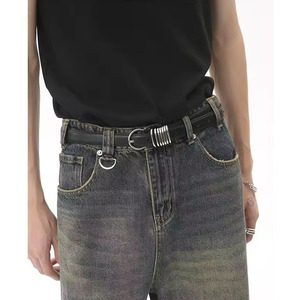 Pantalones Vaqueros Anchos de Cintura Alta para Hombre, Estilo Casual, de Algodón, Lavado a la Piedra, Tejido Sólido, Estilo Otoñal - Product Image 5