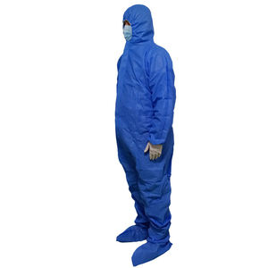 Combinaison de protection jetable bleue avec capuche et bottes, combinaison intégrale pour usage médical - Product Image 4