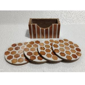 Sous-verres en bois faits à la main, modernes, pour tasses à thé, à prix de gros, nouvelle collection de vaisselle colorée, sous-verres pour boissons - Product Image 2