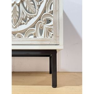 Metà del secolo moderno bianco Curio Buffet mobili da soggiorno per TV cassonetti armadi decorativi cucina TV di stoccaggio - Product Image 5