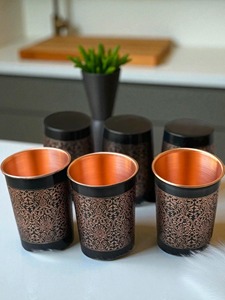 Mug en cuivre de qualité supérieure 250 ml/8 oz pour bière, vin, eau, Moscow Mule, sublimation, cuivre noir, plaqué or, argenté, avec poignée - Product Image 2
