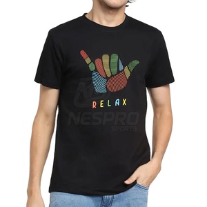 Custom Made Adult Men's Solid Printed T-Shirt 100% Cotton High Quality Eco-Friendly Breathable Quick Dry Loose Fit Front <b>Logo</b> - Product Image 1