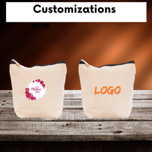 Bolsa de embalaje con cremallera de lona de algodón orgánico para parejas ecológicas, bolsa de cosméticos de maquillaje reciclado Natural para unisex - Product Image 5