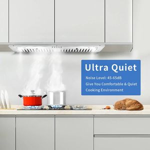 Cappa aspirante da incasso in acciaio inossidabile da 30 pollici, 600 CFM, con controlli frontali a pulsante, per cucina e piano cottura - Product Image 4