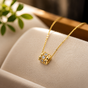 10K Yellow <b>Gold</b> Plated <b>Pendant</b> Necklaces Moissanite Diamond Chain Classic Style Women's Everyday Wear - Product Image 5