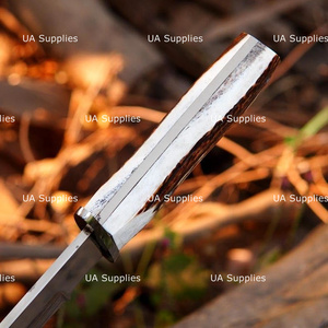 Couteau de chasse Bowie à lame fixe en acier inoxydable 440C forgé à la main sur mesure, manche en corne de cerf, couteaux OEM UA Supplies - Product Image 4