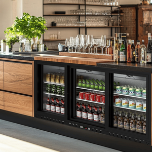 Réfrigérateur commercial de comptoir 11,4 pi³ (322 L) pour boissons, 53,2 po de large, avec 3 portes coulissantes en verre Low-E, pour bar ou réfrigérateur de bar arrière - Product Image 2