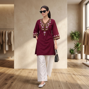 Kurti et pantalon pour femmes de qualité excellente, pour usage quotidien et festif, provenant d'un fournisseur et exportateur indien au prix de gros. - Product Image 6