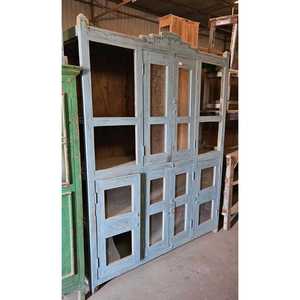 ตู้โชว์ทำจากไม้แนวชนบททึบประตูกระจกโบราณอเนกประสงค์สำหรับห้องนั่งเล่นบ้านโรงแรมห้องครัววิลล่ารับประทานอาหาร - Product Image 1