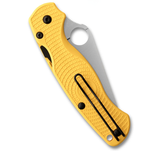 Couteaux pliants en acier inoxydable avec poignée jaune, poignée antidérapante texturée, trou rond pour le pouce, clip de poche pour l'extérieur et la vie quotidienne - Product Image 4