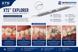 XTS ™   การผสมผสาน # 6 & # 3 DE Explorer เครื่องมือสำรวจทางทันตกรรมแบบสองหัว # 6 # 31 สแตนเลสสตีล เซโทเมด โปร - Product Image 6
