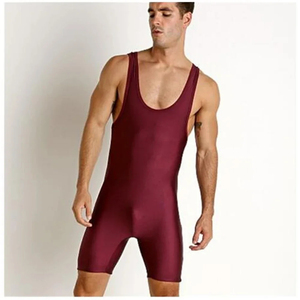 Combinaison de lutte ajustée pour homme, couleur unie, en spandex et nylon extensible, vêtements de sport, équipement d'arts martiaux pour adultes - Product Image 1
