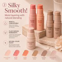 Mellow Pop Stick Blush Crème Multi-Usages avec Fini Rosé pour Joues, Lèvres et Visage - Tous Types de Peau 5g