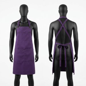 Tablier classique écologique léger et respirant avec protection UV, bretelles croisées réglables en cuir et poches pour la cuisine - Product Image 1