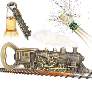 Metal Train Steam Locomotive <b>Engine</b> Wine Beer Bottle Opener with 2-in-1 Function for <b>Bar</b> Bartenders (Men & Women) - Product Image 1