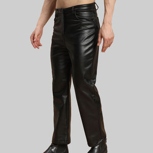 Pantalones de Cuero de la Mejor Calidad Hechos en Fábrica para Hombre, Cintura Alta, Frente Plano, Transpirables, Técnicos, Tejidos, en Oferta a Precio de Mayoreo - Product Image 4