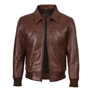 Veste bomber en cuir de mouton fabriquée au Pakistan par un fabricant professionnel, design OEM personnalisé, tendance hivernale. - Product Image 1