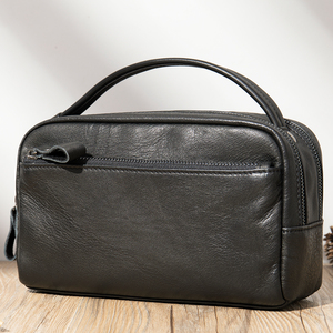 Personalized Genuine Leather <b>Large</b> Zipper Dopp Kit <b>Bag</b> with Soft Handle for Men's for and <b>Cosmetic</b> Use - Product Image 6