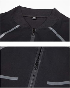 Conjunto Deportivo Transpirable para Hombre, Negro, Manga Larga, Cierre de Cremallera, Cuello Alto, Ropa Deportiva para Entrenamiento, Otoño, Corte Regular - Product Image 3