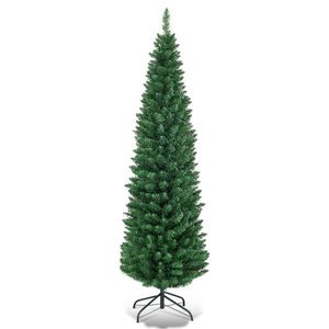 Albero di Natale Sottile a Forma di Matita da 1,5 m con 220 Rami Realistici in PVC, Finitura Effetto Neve, Design Salvaspazio per Angoli Ristretti - Product Image 2