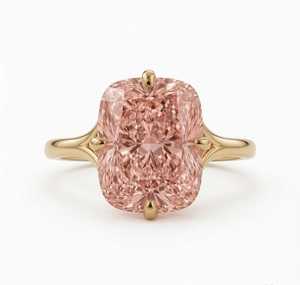 Anillo solitario de diamante rosa intenso de 2.00 quilates con corte cojín, certificado por IGI, para mujer, cultivado en laboratorio, oro sólido de 14k, regalo sorpresa para la persona amada - Product Image 2