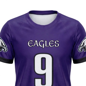เสื้อฟุตบอลทีม Purple Eagles หมายเลขเก้า แบบสั่งทำพิเศษ โรงงานขายส่ง ผู้ผลิต OEM ชุดกีฬาแบบระบายอากาศ โพลีเอสเตอร์ - Product Image 5