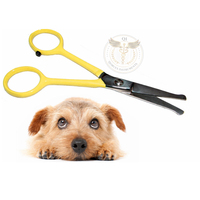 Ciseaux de sécurité légers en acier inoxydable à pointe sphérique Tiny Trim 4,5 pouces pour le toilettage des chiens, des chats et des animaux de compagnie - pour la coupe des oreilles, du nez, du visage et des pattes