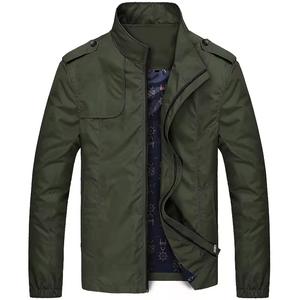 Chaqueta Cortavientos Casual de Poliéster para Hombre, Diseño Moderno, Cuello Alto, Acabado Lavado, Manga Larga, Repelente al Agua, Cierre de Cremallera, Otoño - Product Image 4