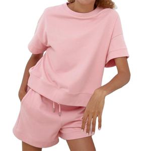 Women's <b>Sets</b> Casual Summer Wear Comfortable T-Shirts and Shorts 2 Pieces <b>Sets</b> 100% Cotton OEM ODM Service <b>Twin</b> <b>Sets</b> For Sale - Product Image 1