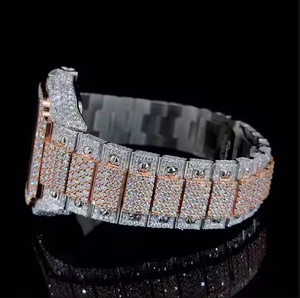 Reloj de pulsera de cuarzo elegante con diamantes de moissanita para hombre, ideal para uso casual y como regalo. - Product Image 4