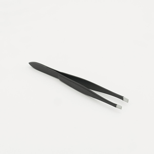 Black Slanted Tip Stainless Steel Eyebrow Tweezers <b>Precision</b> Facial Grooming Hair Plucking <b>Tool</b> - Product Image 3