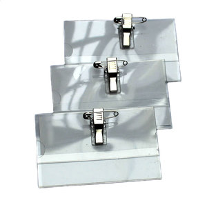 ที่ใส่บัตรประชาชน PVC กันน้ำป้ายชื่อผู้ถือป้ายชื่อป้ายชื่อพร้อมหมุดพลาสติกใสที่ใส่บัตรประชาชนแนวนอน - Product Image 3