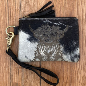 Portefeuille long en cuir de vachette personnalisé vente en gros de lases gravure pochette à pampilles en cuir véritable pour femmes - Product Image 2