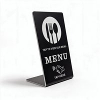 Support de comptoir NFC 215 avec puce pour affichage de menu de restaurant – Support de menu interactif pour café, bar, hôtel, table de salle à manger