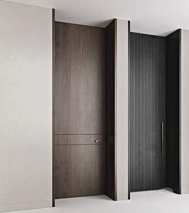 Puertas Interiores de Madera para Oficina en Casa con Panel de Marco, Modernas, de Compuesto de Madera y Plástico (WPC), para Entrada de Hotel - Product Image 6