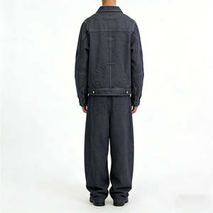 Conjunto de Chaqueta y Pantalones Vaqueros para Hombre, Estilo Lavado con Estampado, Conjunto de Dos Piezas, Traje de Jeans Personalizado para Hombre - Product Image 2