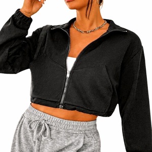 Blouson court d'hiver pour femme, à capuche, zippé, style Letterman, 100% Coton, Écologique, Respirant, Teint en pièce, Coupe ample, Tendance - Product Image 4
