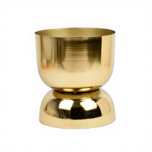 กระถางต้นไม้ทรงกลมเคลือบทองเหลืองสไตล์บ้านไร่ เป็นมิตรกับสิ่งแวดล้อม ทนทาน น้ำหนักเบา เหมาะสำหรับสวน บ้าน โรงแรม ขายส่ง รับสั่งทำ - Product Image 2