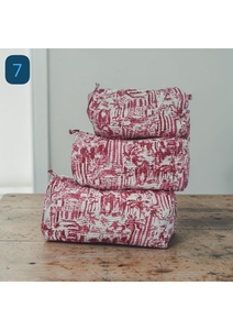 Decorative Bohemian Textile Cosmetic Bag Medium Size Geometric Print Makeup Organizer with Secure Zipper Closure for Travel Use - Product Image 2