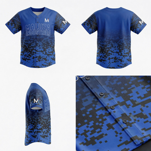 Maillot de baseball personnalisé par sublimation, camouflage numérique vert néon noir, vêtements d'équipe athlétique MALUZA INDUSTRIES - Product Image 6