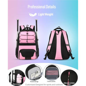 Professional Fitness Sports Bag for Kids and Youth, Lightweight Nylon <b>Baseball</b> Softball <b>Bat</b> Backpack - Product Image 5