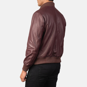 Clush Custom Made Men's <b>Winter</b> <b>Leather</b> <b>Jacket</b> with Stand Collar Streetwear Style Multiple Logo Positions - Product Image 2
