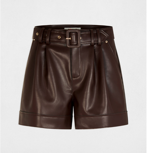 SBEA IMPEX <b>Womens</b> <b>Black</b> Genuine Leather <b>Culotte</b> Bermuda Shorts Wide Leg High Waist Knee Length Casual Zipper Fly - Product Image 6