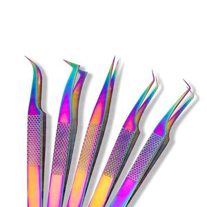 New Custom Logo Fiber Tip <b>Eyelash</b> <b>Tweezer</b> Accurately Designed 45 90 Degree Diamond Grip Made of Stainless Steel and Metal - Product Image 3