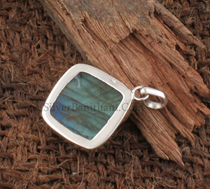 Pendentif en argent sterling 925 avec fleur de labradorite naturelle vintage, bijou en vrac pour anniversaire - Product Image 6