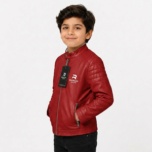 Kids <b>leather</b> <b>jacket</b> designed for lasting comfort modern style lightweight warmth and reliable quality for daily activities - Product Image 3