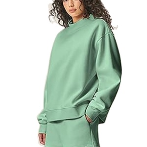 Sweat-shirt à capuche col roulé personnalisé pour femme en molleton de coton, coupe unisexe régulière, décontracté, hiver, doublé, impression de logo OEM, broderie, vente en gros - Product Image 1