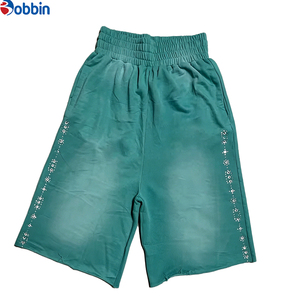 Nuevos Pantalones Cortos de Verano para Hombre, con Pedrería, Lavado Desgastado, Transpirables, de Secado Rápido, Cintura Elástica, de Lona, Holgados - Product Image 3